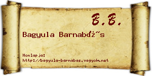 Bagyula Barnabás névjegykártya